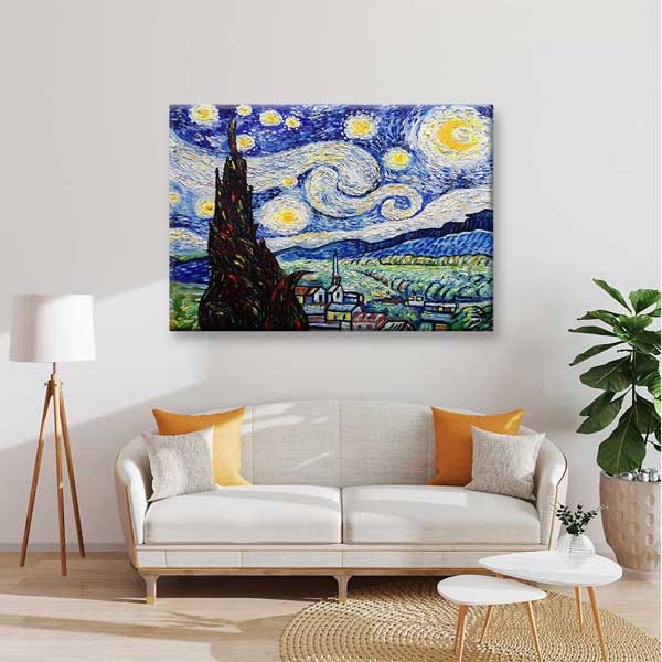 Yıldızlı Gece Sanat Kanvas Tablo 4312