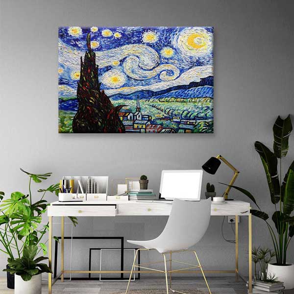 Yıldızlı Gece Sanat Kanvas Tablo 4312