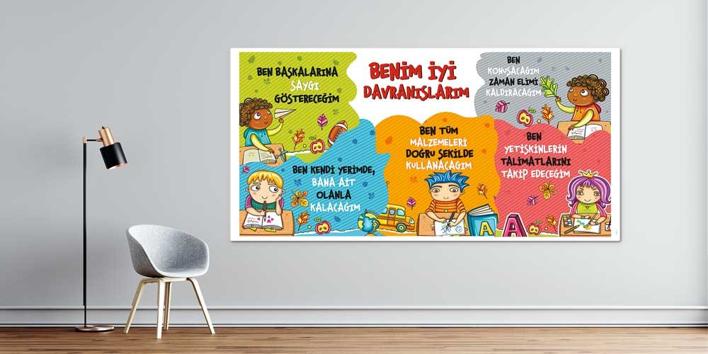Benim İyi Davranışlarım Posteri - Okul ve Sınıf Davranış Kuralları A-809