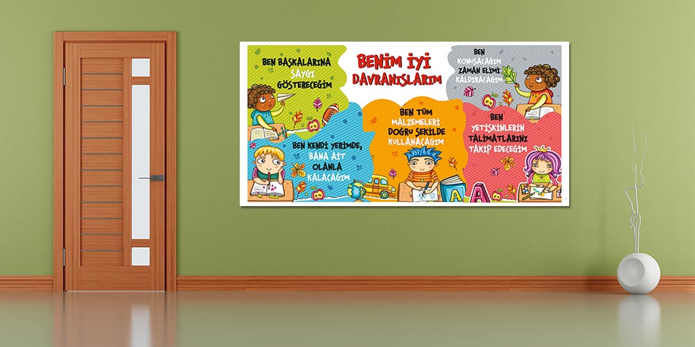 Benim İyi Davranışlarım Posteri - Okul ve Sınıf Davranış Kuralları A-809