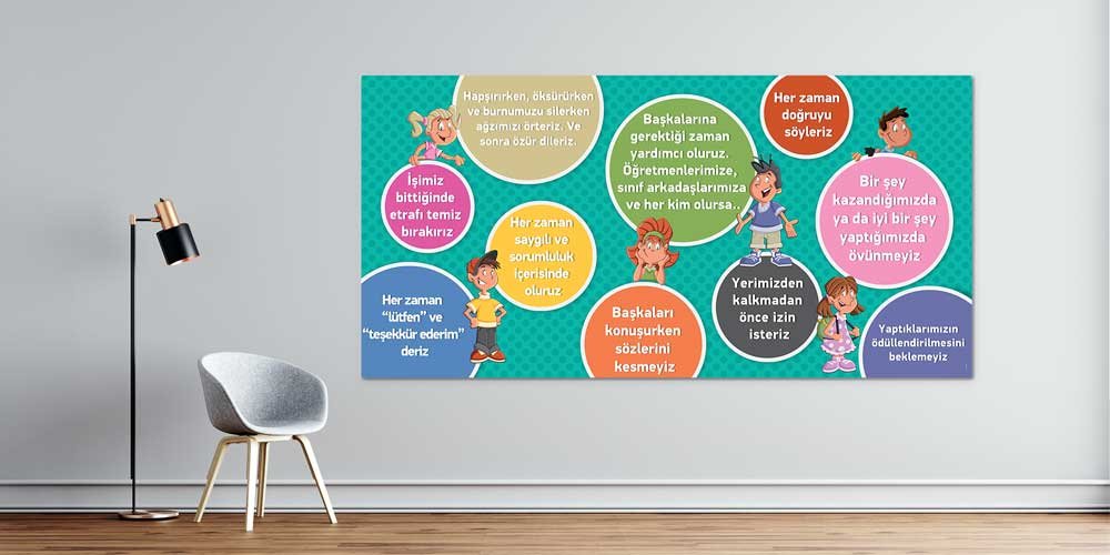 İyi Davranış Kuralları Posteri - Okul ve Sınıf Eğitimi A-813