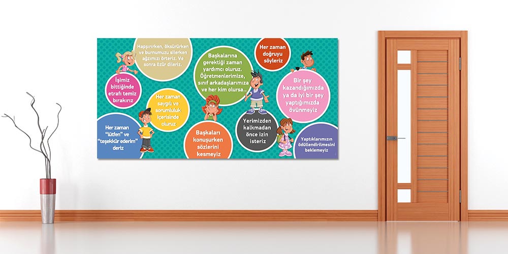 İyi Davranış Kuralları Posteri - Okul ve Sınıf Eğitimi A-813