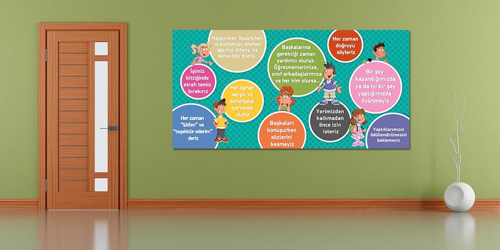 İyi Davranış Kuralları Posteri - Okul ve Sınıf Eğitimi A-813
