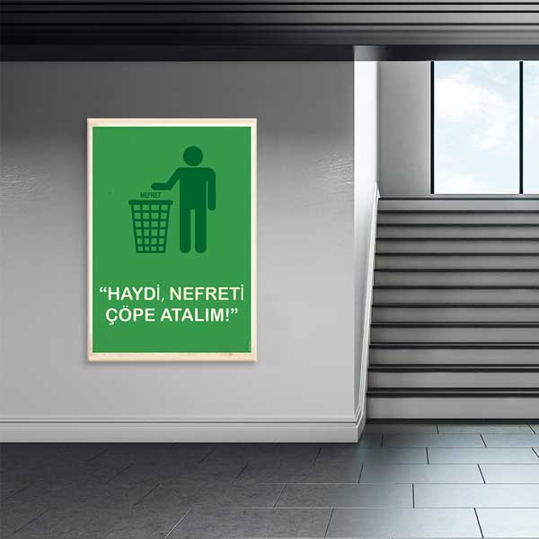 okul-egitim-posterleri-b-833-02 "Haydi, Nefreti Çöpe Atalım!" Duvar Posteri - Değerler Eğitimi Okul Dekoru – B-833