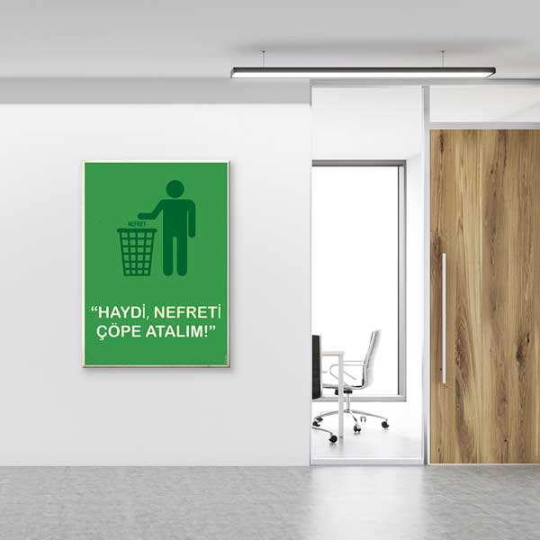okul-egitim-posterleri-b-833-03 "Haydi, Nefreti Çöpe Atalım!" Duvar Posteri - Değerler Eğitimi Okul Dekoru – B-833