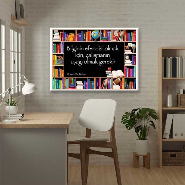 Honoré de Balzac "Bilginin Efendisi" Eğitim ve Motivasyon Posteri – D-118