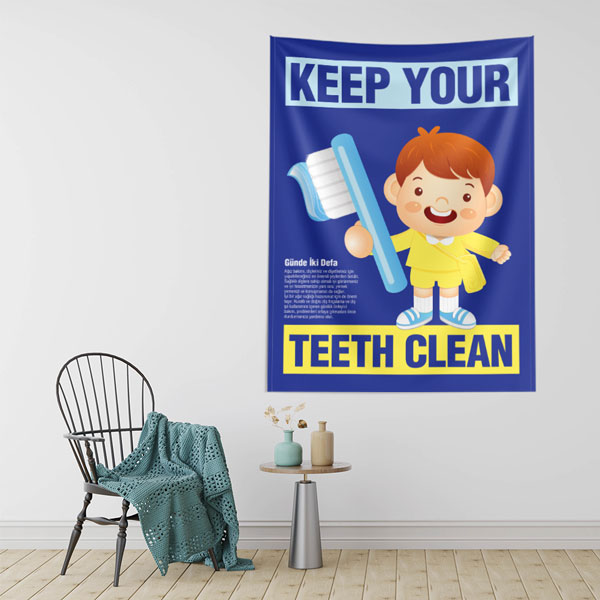 Çocuk Diş Sağlığı Eğitici Duvar Örtüsü 8481