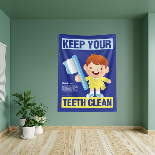 Çocuk Diş Sağlığı Eğitici Duvar Örtüsü 8481