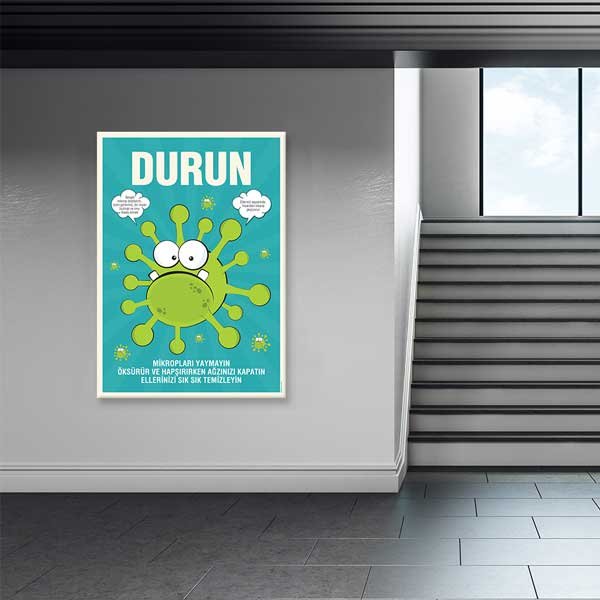 okul-hijyen-panolari-b-744-02 Mikropları Durdurun Eğitici Okul Duvar Tablosu – B-744