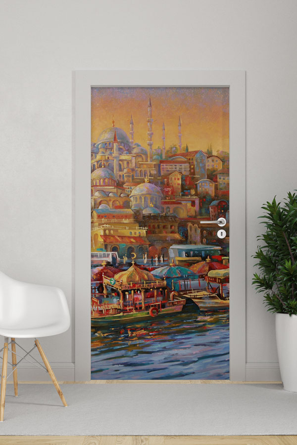 İstanbul Tarihi Silüet Sanat Eseri Kapı Giydirme 9800