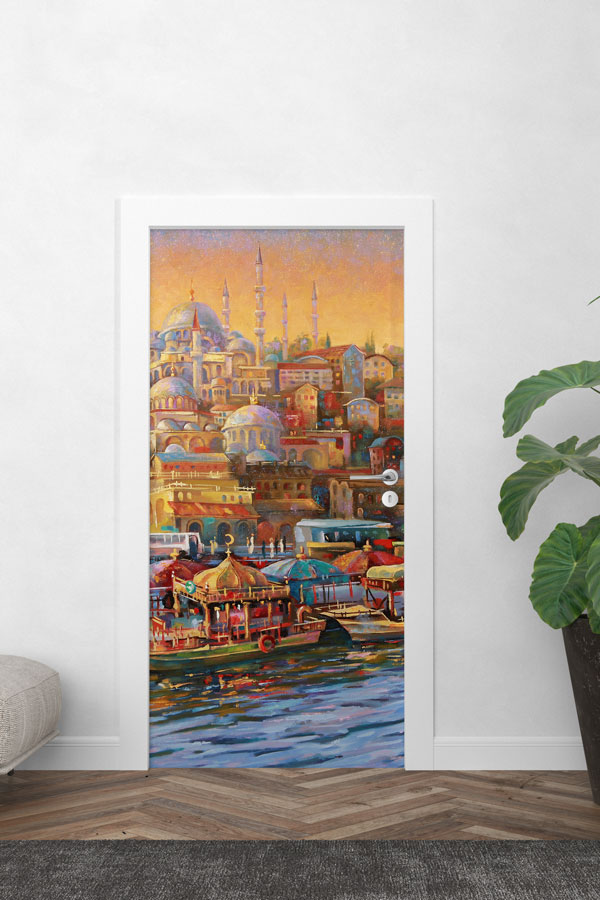 İstanbul Tarihi Silüet Sanat Eseri Kapı Giydirme 9800