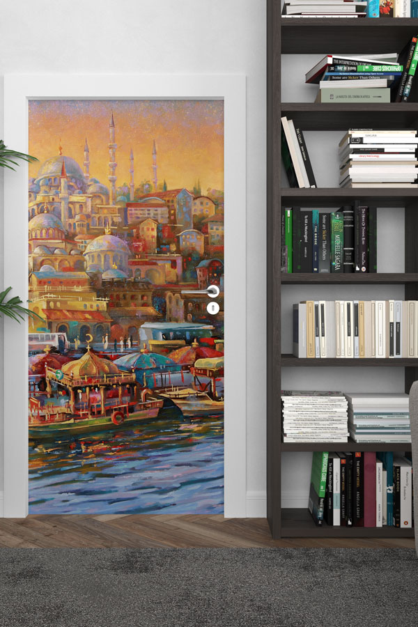 İstanbul Tarihi Silüet Sanat Eseri Kapı Giydirme 9800