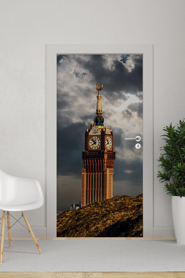 Mekke Saat Kulesi Manzaralı Kapı Giydirme Tasarımı 9550