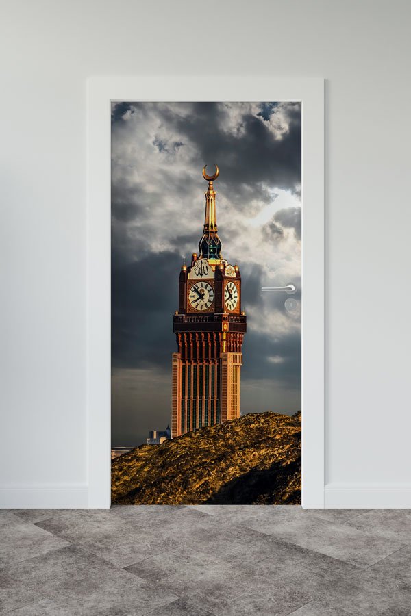 Mekke Saat Kulesi Manzaralı Kapı Giydirme Tasarımı 9550