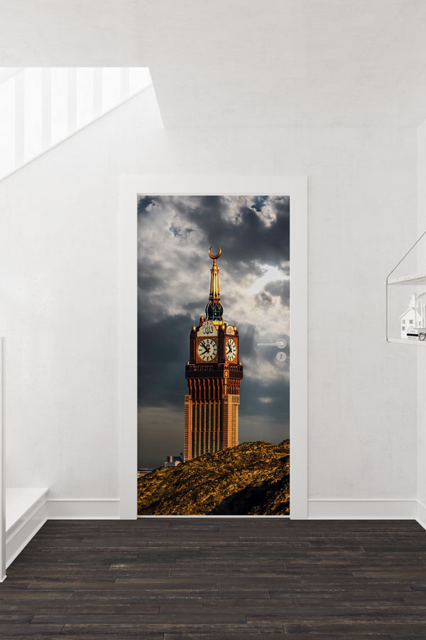 Mekke Saat Kulesi Manzaralı Kapı Giydirme Tasarımı 9550