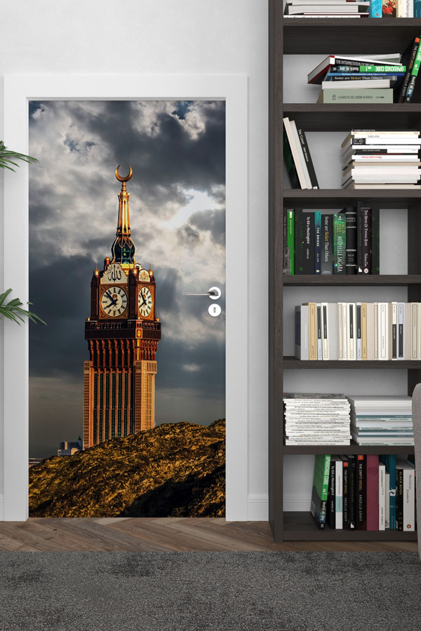 Mekke Saat Kulesi Manzaralı Kapı Giydirme Tasarımı 9550