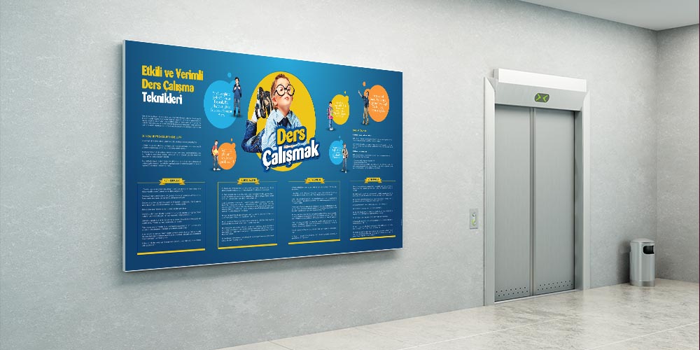 Etkili ve Verimli Ders Çalışma Teknikleri Posteri - Okul ve Eğitim A-801