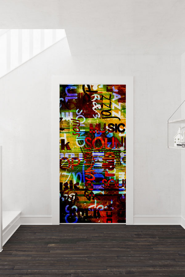 Müzik ve Sanat Graffiti Kapı Giydirme 8867