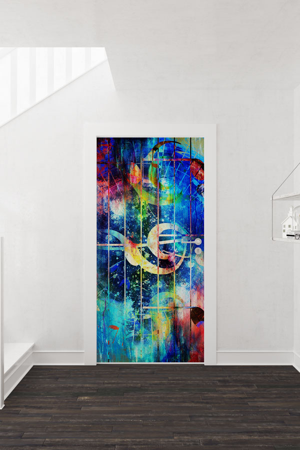 okul-muzik-sinifi-kapi-dekor-8864-01 Soyut Müzik Notaları Kapı Giydirme 8864