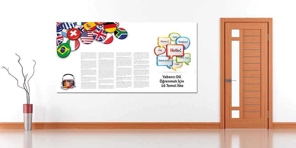 okul-panolari-3021-04 Yabancı Dil Öğrenmek İçin 16 Temel İlke Eğitim Posteri 3021