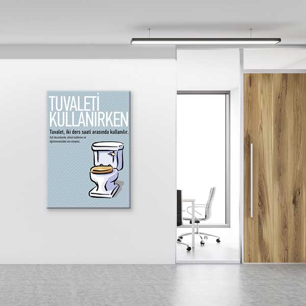 okul-posterleri-b-995-02 Tuvalet Kullanım Kuralları Eğitici Poster Tablo – B-995