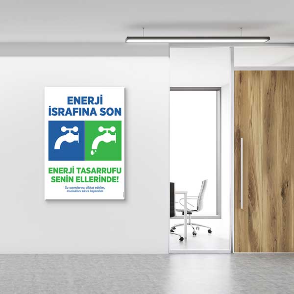 "Enerji İsrafına Son" Musluk Temalı Su Tasarrufu Posteri – 1712
