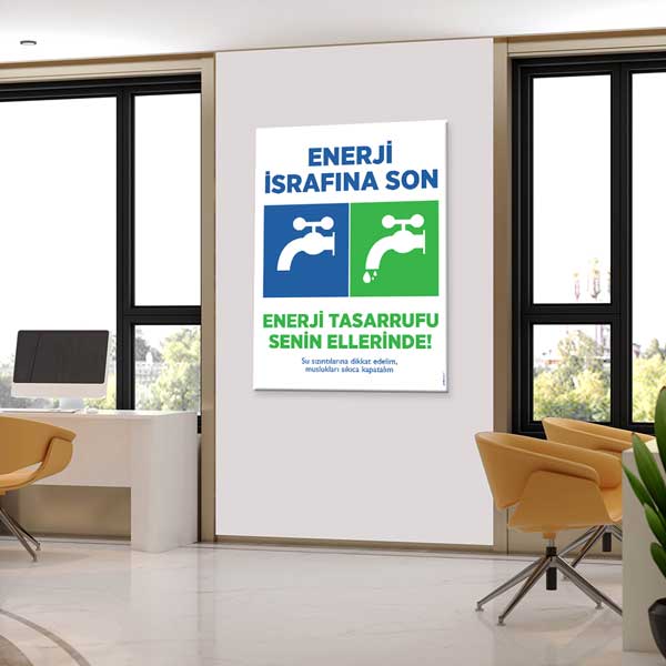 "Enerji İsrafına Son" Musluk Temalı Su Tasarrufu Posteri – 1712