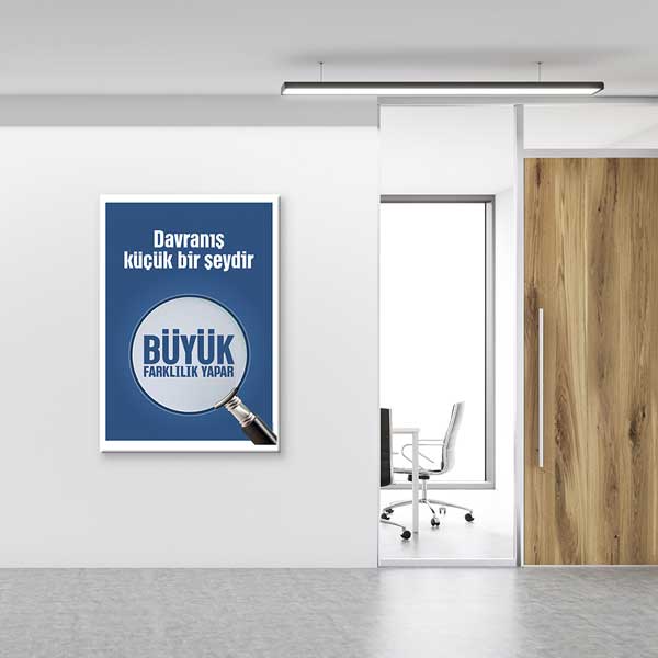 okul-sinif-dekorasyonu-b-845-03 Davranış Küçük Bir Şeydir, Büyük Farklılık Yapar Posteri - Okul ve Eğitim Motivasyonu – B-845