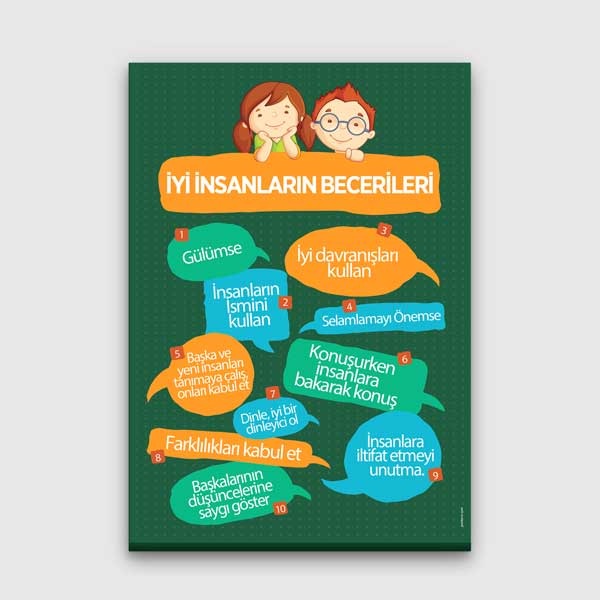 İyi İnsanların Becerileri Posteri - Görgü Kuralları ve Sosyal Gelişim – B-854