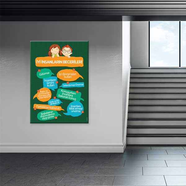 okul-sinif-dekorasyonu-b-854-02 İyi İnsanların Becerileri Posteri - Görgü Kuralları ve Sosyal Gelişim – B-854