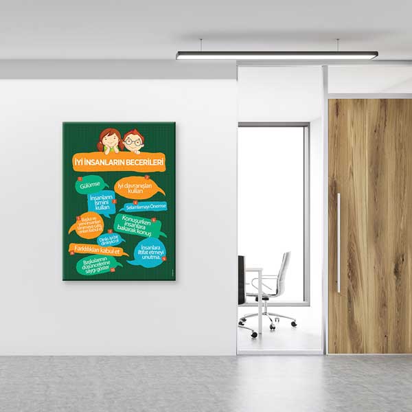 okul-sinif-dekorasyonu-b-854-03 İyi İnsanların Becerileri Posteri - Görgü Kuralları ve Sosyal Gelişim – B-854