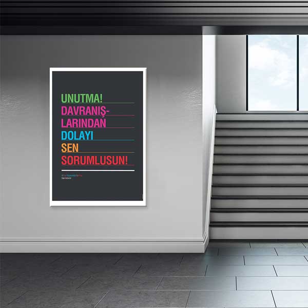 Unutma Davranışlarından Dolayı Sen Sorumlusun Yazılı Eğitim Temalı Kanvas Tablo – B-847