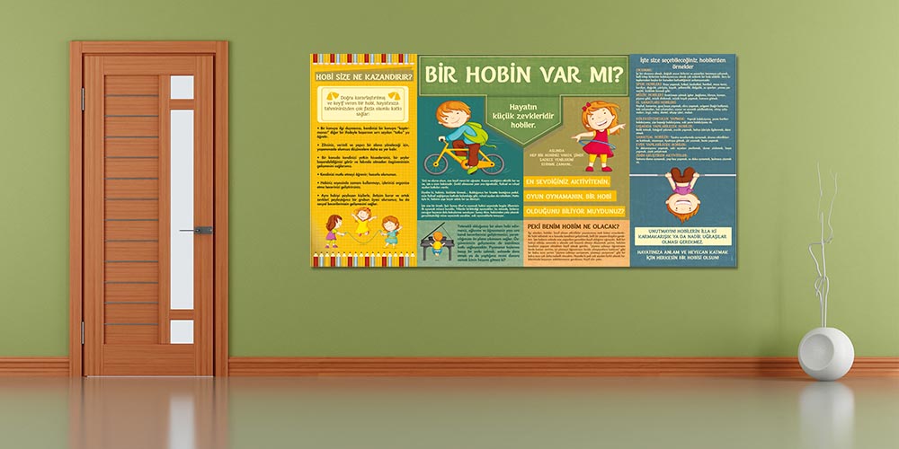"Bir Hobin Var Mı?" Temalı Eğitici ve İlham Veren Okul Panosu A-822