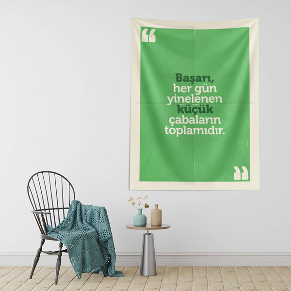 "Başarı, Her Gün Yinelenen Küçük Çabaların Toplamıdır" Duvar Örtüsü 8453