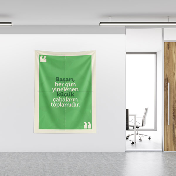 "Başarı, Her Gün Yinelenen Küçük Çabaların Toplamıdır" Duvar Örtüsü 8453