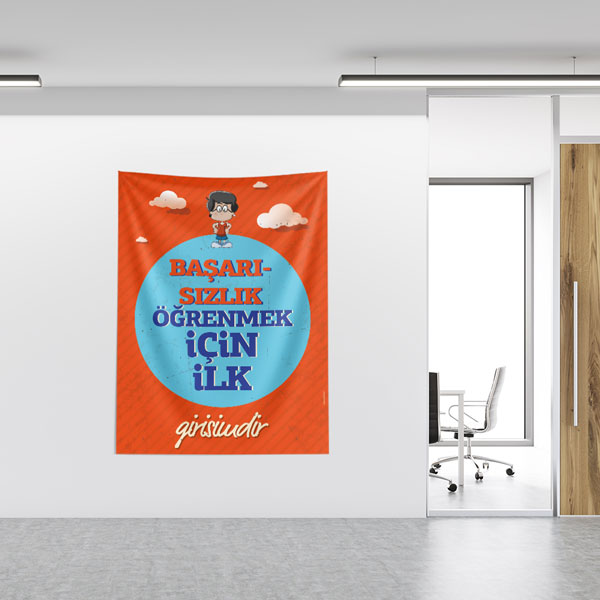 "Başarısızlık Öğrenmek İçin İlk Adımdır" Motivasyonel Duvar Örtüsü 8458