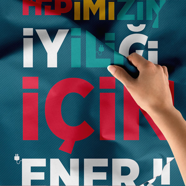 "Hepimizin İyiliği İçin Enerji Tasarrufu" Temalı Duvar Örtüsü 8476