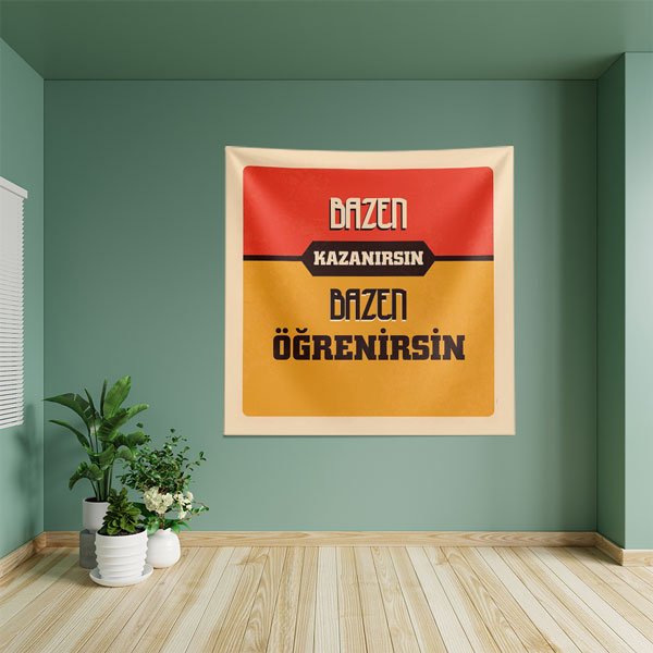 okul-sinif-duvar-dekor-8523-03 "Bazen Kazanırsın Bazen Öğrenirsin" Motivasyonel Duvar Örtüsü 8523