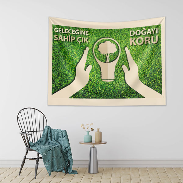 "Doğayı Koru" ve "Enerji Tasarrufu" Temalı Duvar Örtüsü 8290