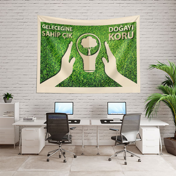 "Doğayı Koru" ve "Enerji Tasarrufu" Temalı Duvar Örtüsü 8290