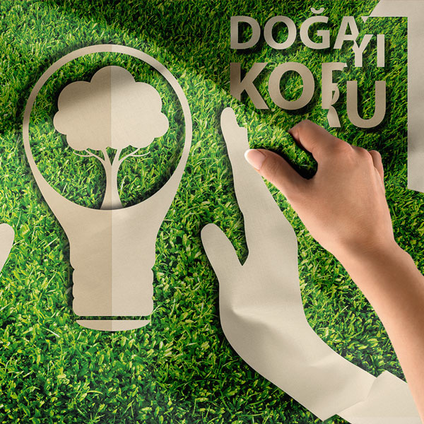 "Doğayı Koru" ve "Enerji Tasarrufu" Temalı Duvar Örtüsü 8290