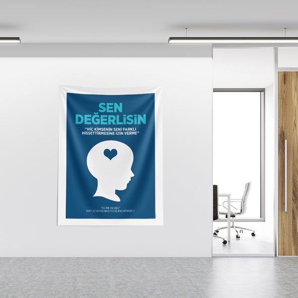 "Sen Değerlisin" Motivasyonel Duvar Örtüsü 8447