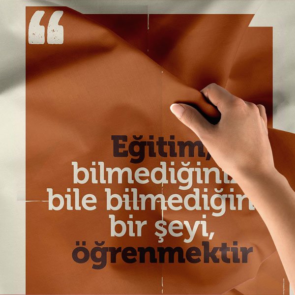 "Eğitim, Bilmediğinizi Bile Bilmediğiniz Bir Şeyi Öğrenmektir" Duvar Örtüsü 8454