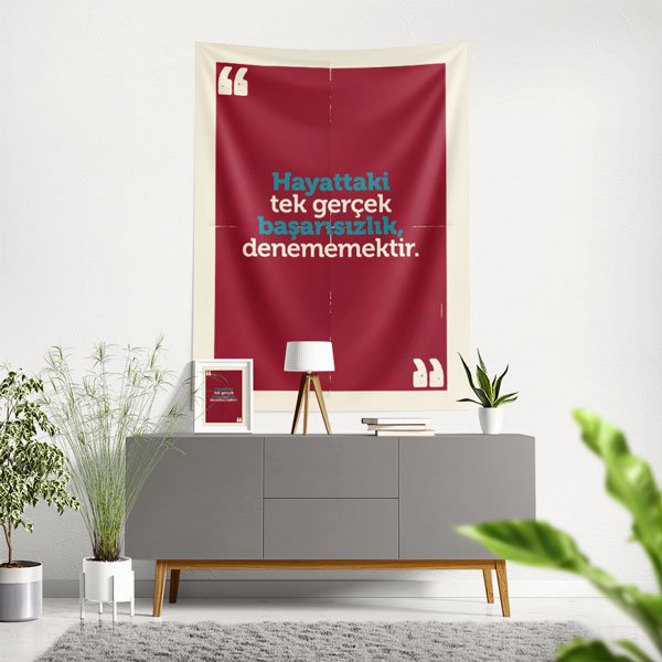 okul-sinif-duvar-dekoru-8455-00 "Hayattaki Tek Gerçek Başarısızlık, Denememektir" Duvar Örtüsü 8455