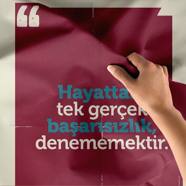 "Hayattaki Tek Gerçek Başarısızlık, Denememektir" Duvar Örtüsü 8455