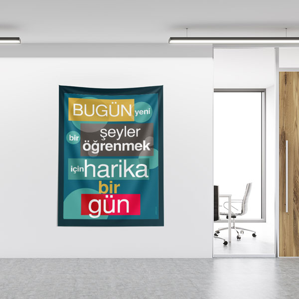 "Bugün Yeni Şeyler Öğrenmek İçin Harika Bir Gün" Duvar Örtüsü 8462