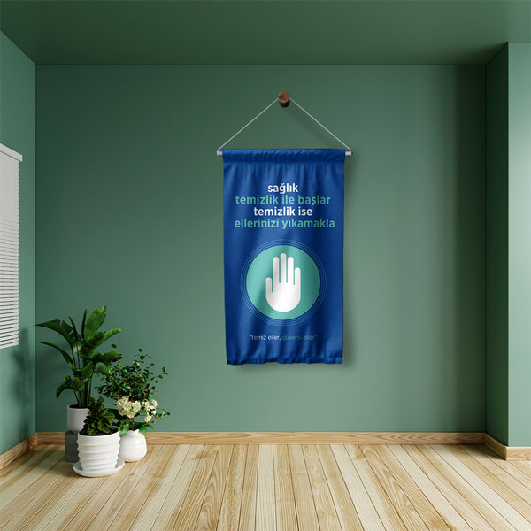 Okul El Yıkama Temizlik Duvar Flaması 8124
