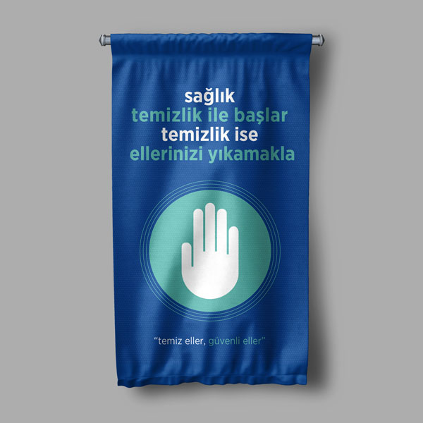 Okul El Yıkama Temizlik Duvar Flaması 8124