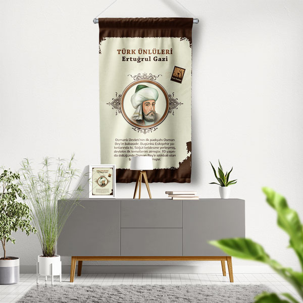 Ertuğrul Gazi Temalı Türk Büyükleri Flaması 8143
