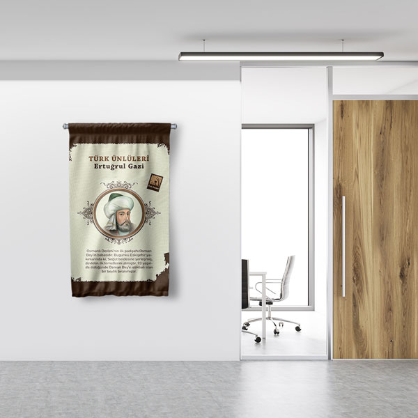 Ertuğrul Gazi Temalı Türk Büyükleri Flaması 8143